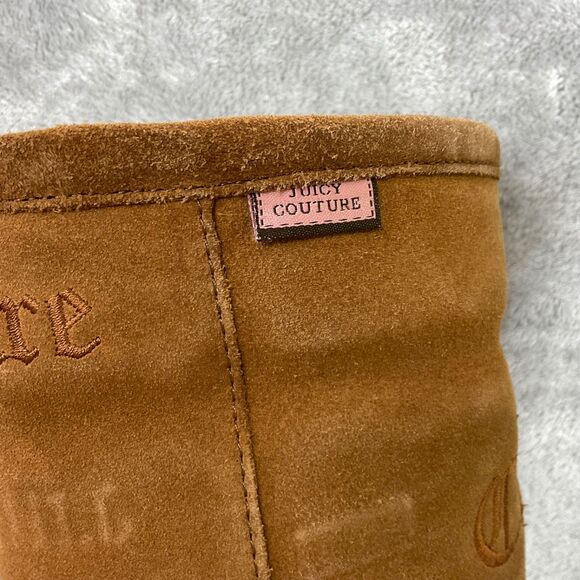Juicy Couture AOP Suede Mid Calf tall Boots women’s Size 8.5 Brown - Picture 14 of 14